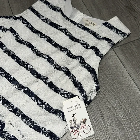 9. NWT Maison Jules lace blue and white dress medium - Picture 4 of 7